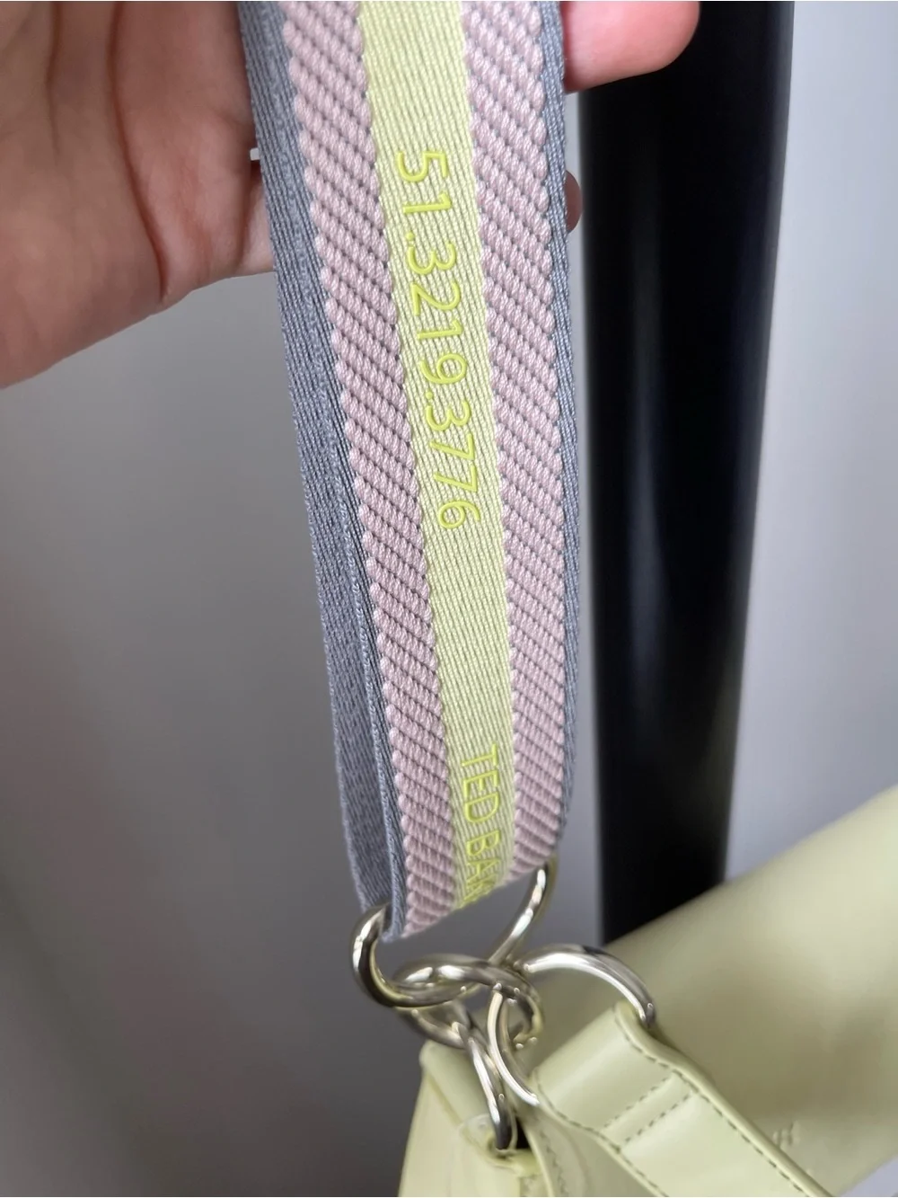 Ted Baker Darcell Logo Embossed Leather Crossbody Satchel with Striped Strap Bag
